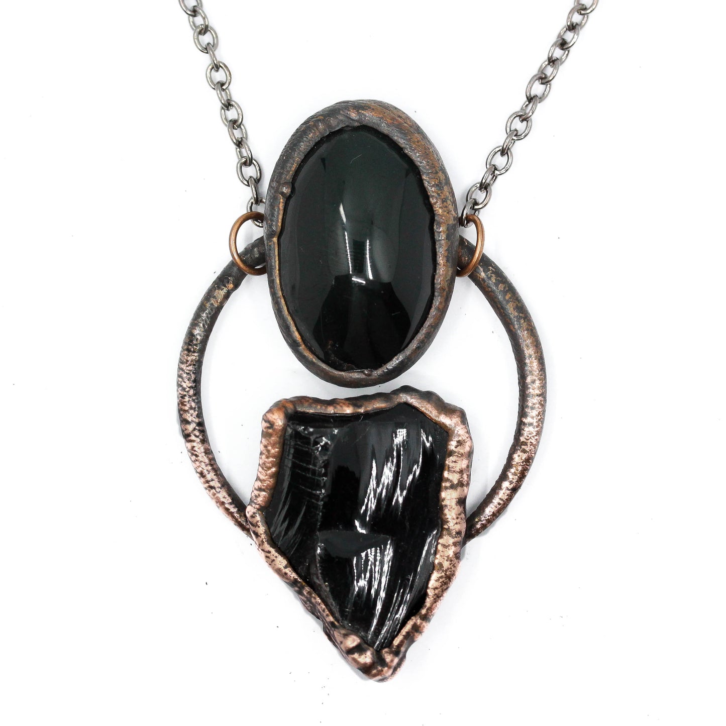 Obsidian Hoop Necklace
