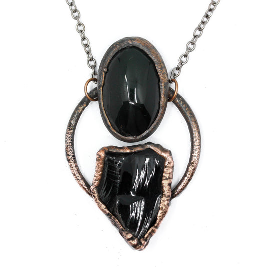 Obsidian Hoop Necklace