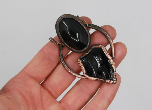 Obsidian Hoop Necklace