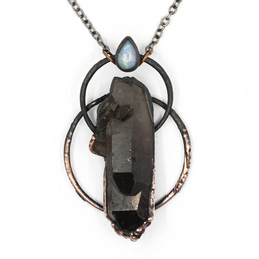 Smoky Quartz & Moonstone Necklace