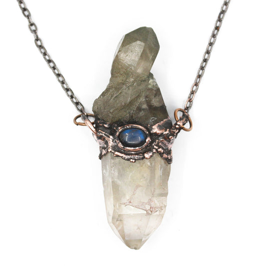 Quartz, Smoky Quartz & Labradorite Necklace