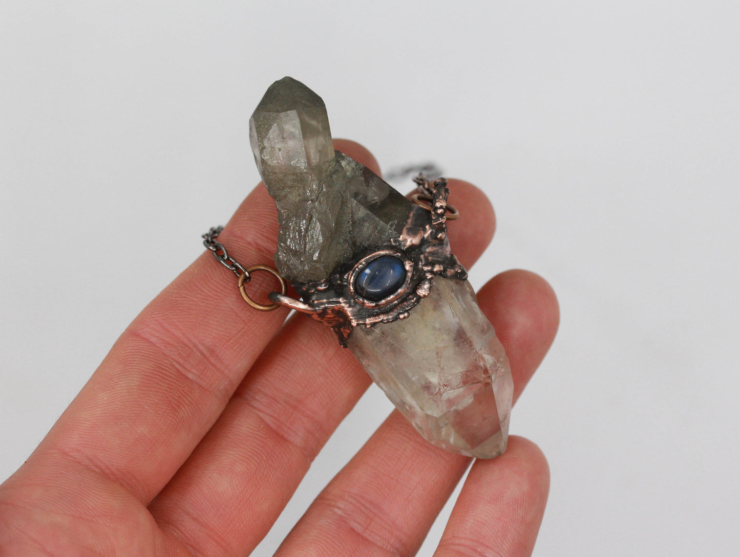 Quartz, Smoky Quartz & Labradorite Necklace