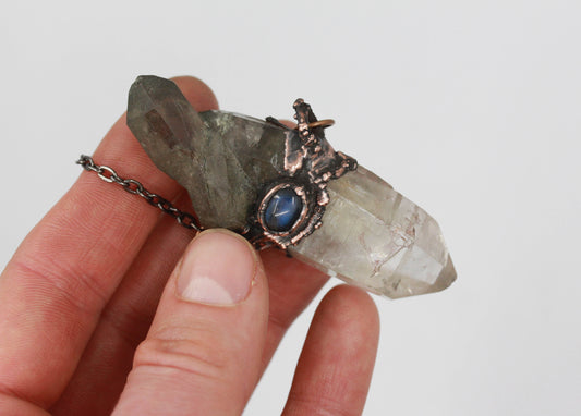 Quartz, Smoky Quartz & Labradorite Necklace