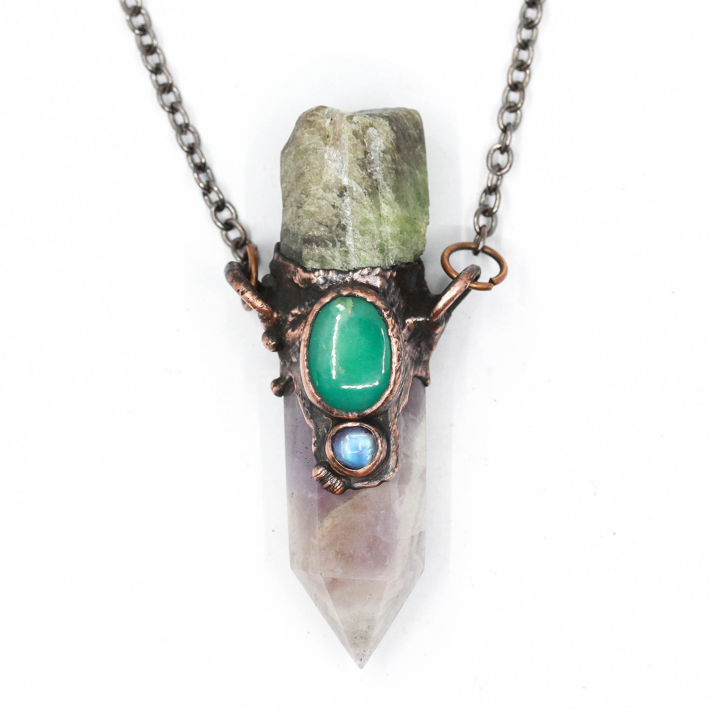 Amethyst, Diopside & Chrysoprase Necklace