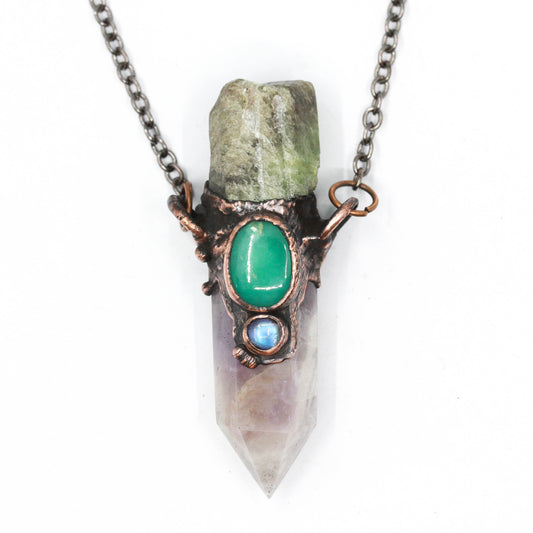 Amethyst, Diopside & Chrysoprase Necklace