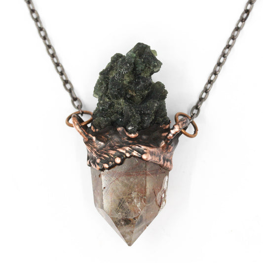 Rutilated Quartz & Prehnite Necklace