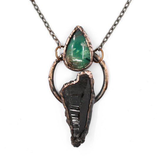 Smoky Quartz & Chrysoprase Necklace