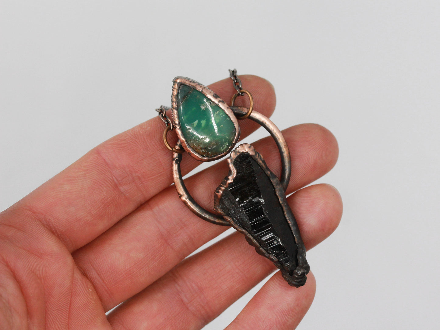 Smoky Quartz & Chrysoprase Necklace
