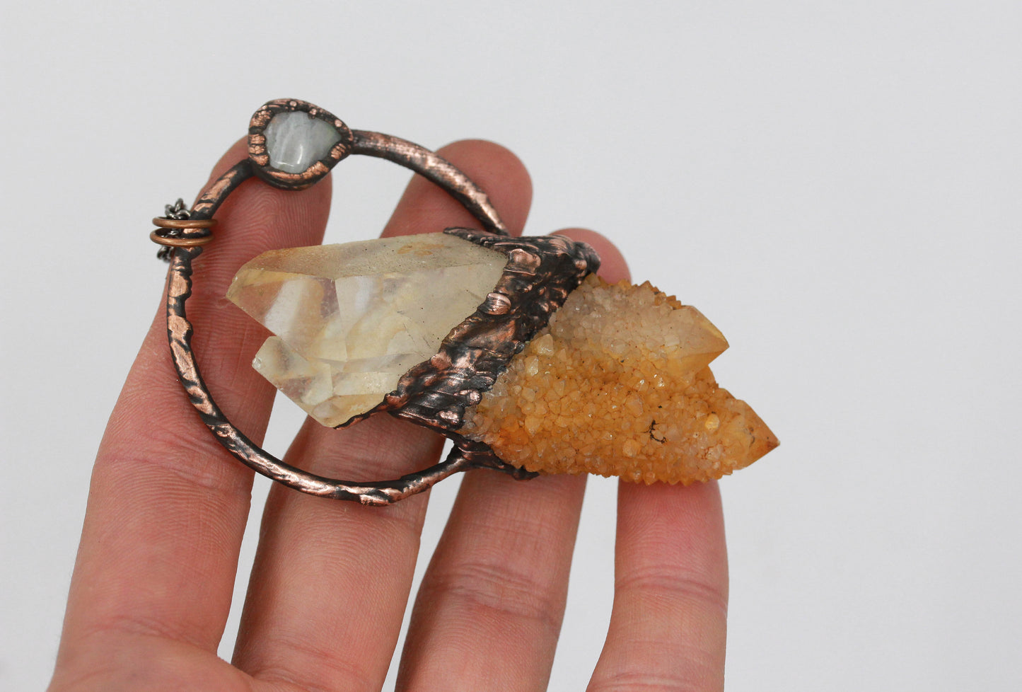 Spirit Quartz, Quartz & Moonstone Necklace
