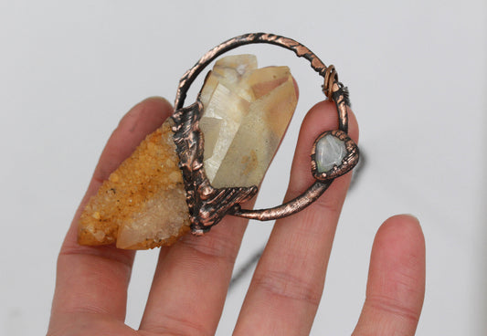 Spirit Quartz, Quartz & Moonstone Necklace