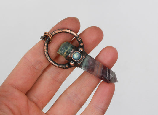 Fluorite, Aquamarine & Moonstone Necklace