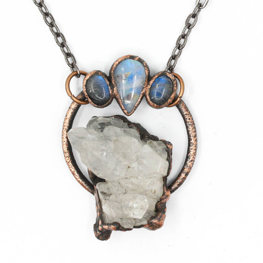 Quartz, Labradorite & Moonstone Necklace