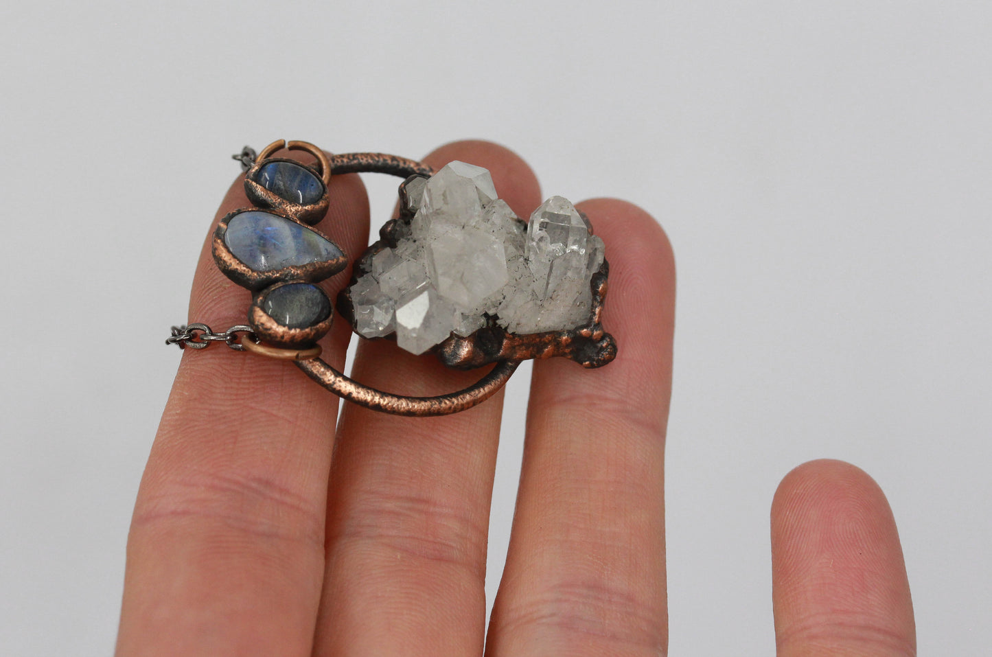 Quartz, Labradorite & Moonstone Necklace