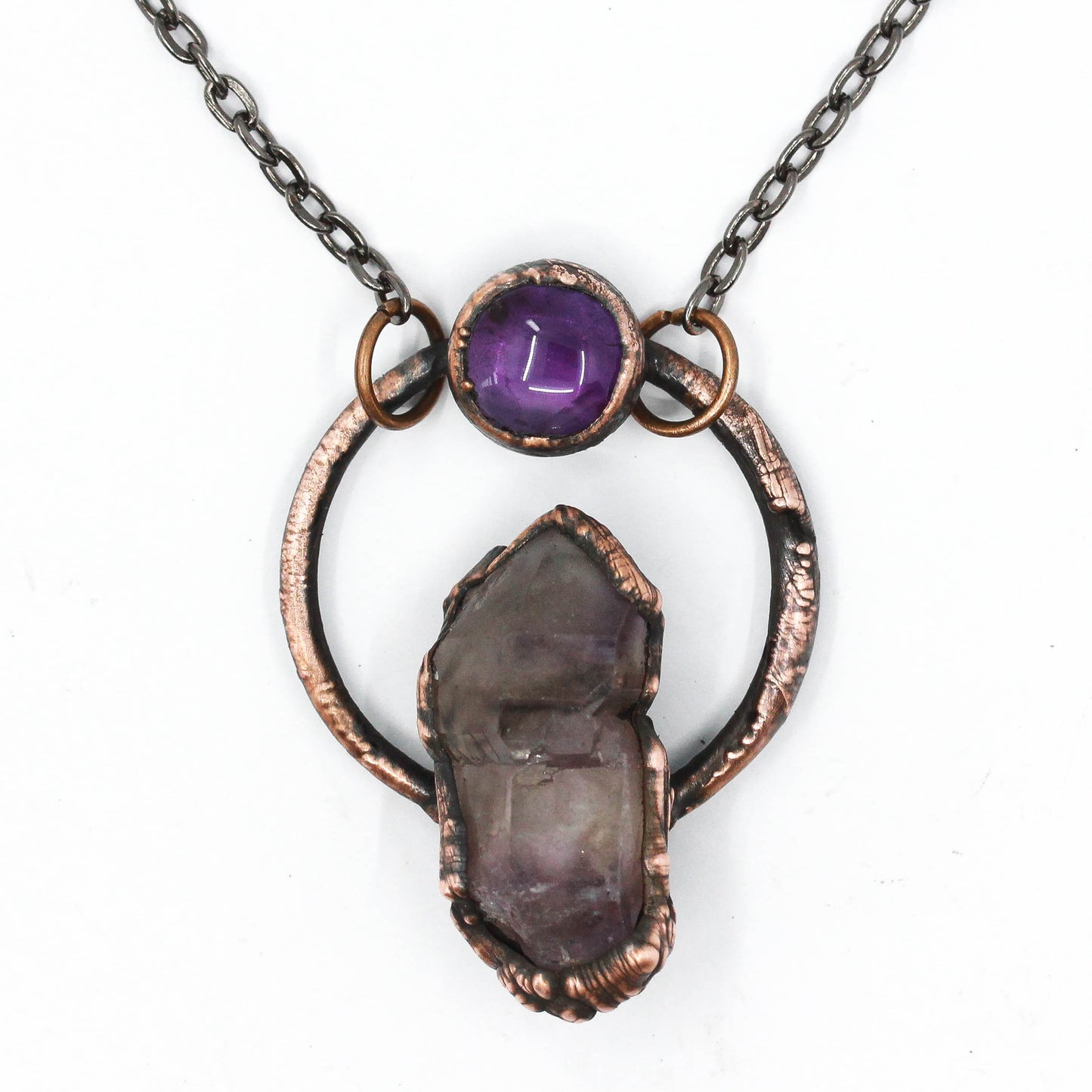 Amethyst Hoop Necklace