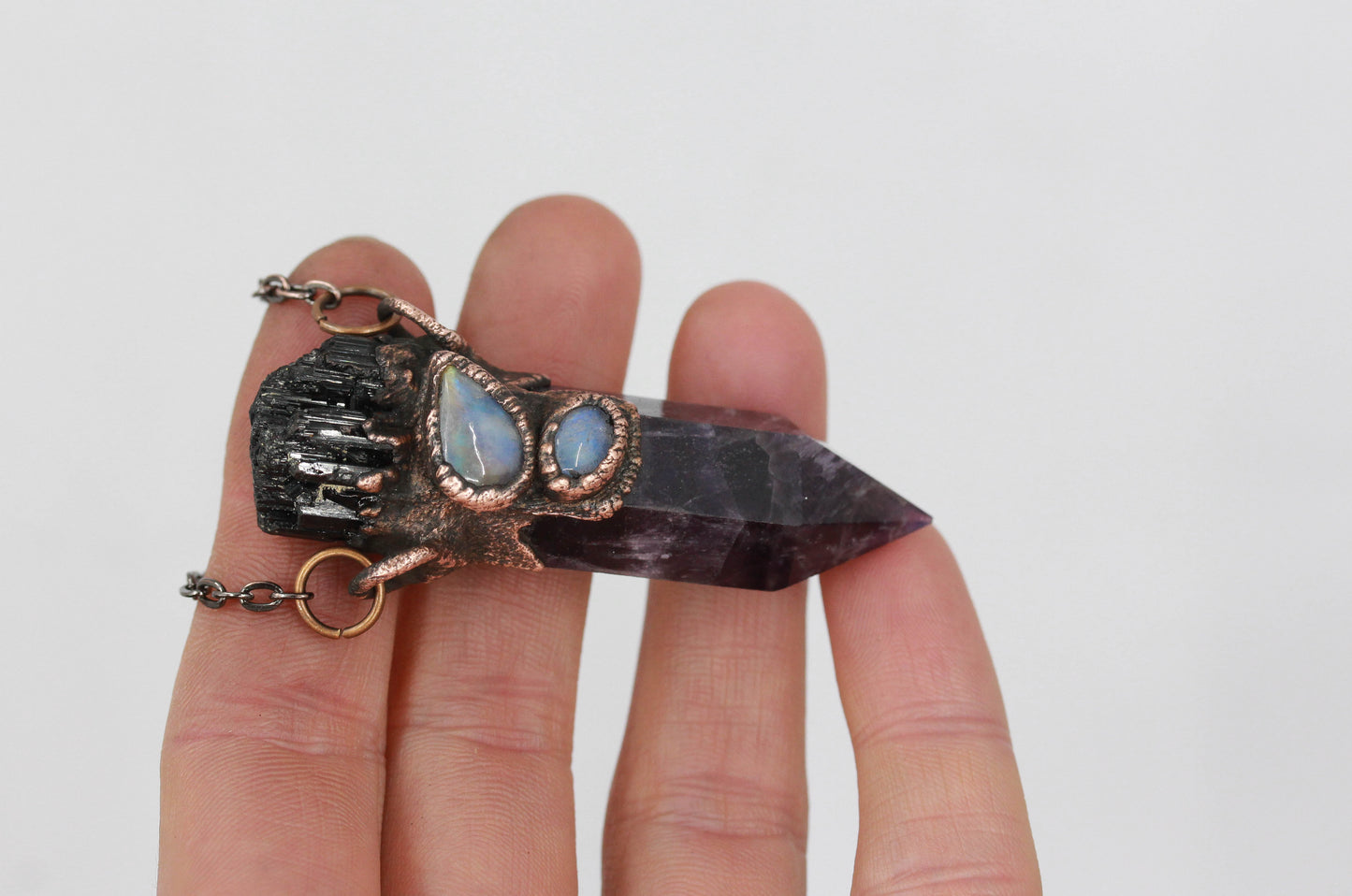 Amethyst, Tourmaline & Moonstone Necklace