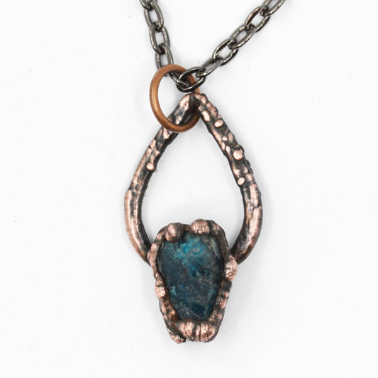 Raw Apatite Teardrop Necklace