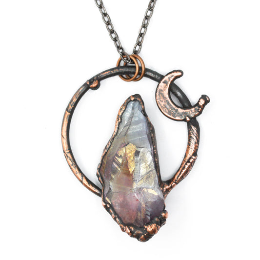 Aura Amethyst Moon Necklace