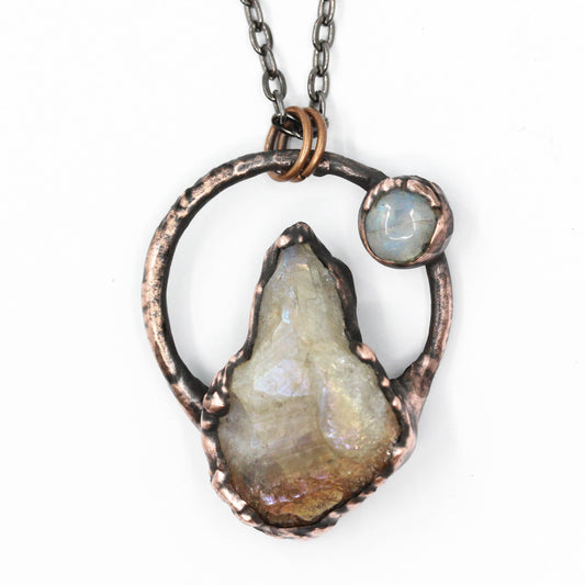 Aura Citrine & Moonstone Necklace