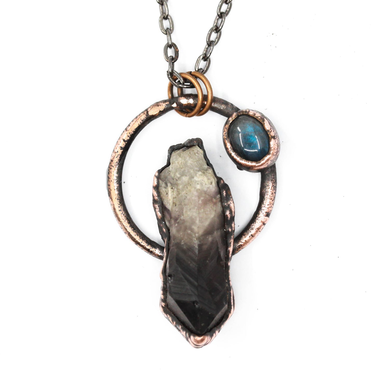 Smoky Chevron Amethyst & Labradorite Necklace