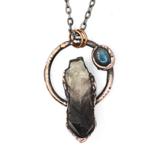 Smoky Chevron Amethyst & Labradorite Necklace