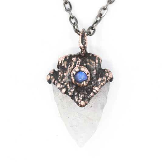 Rose Quartz & Moonstone Arrowhead