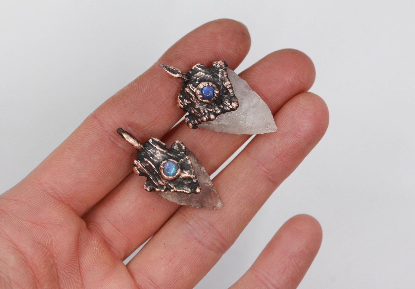 Rose Quartz & Moonstone Arrowhead