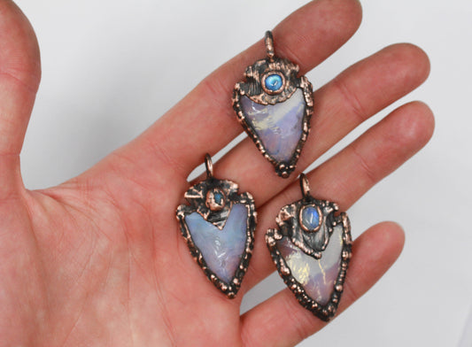Opalite & Moonstone Arrowhead Necklace