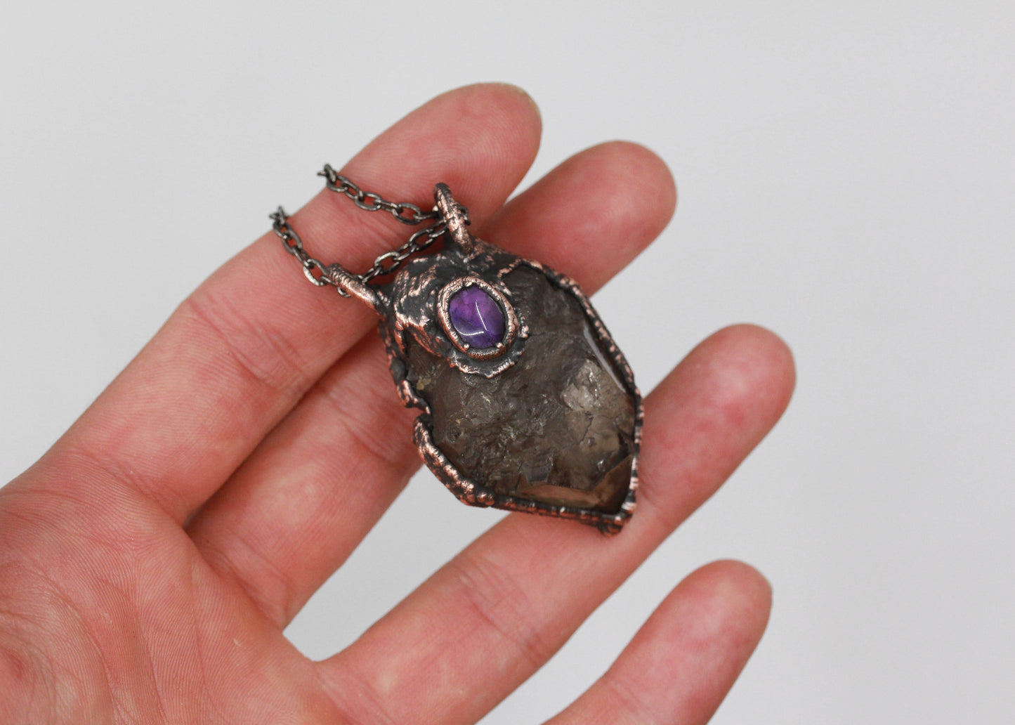 Smoky Quartz & Amethyst Necklace