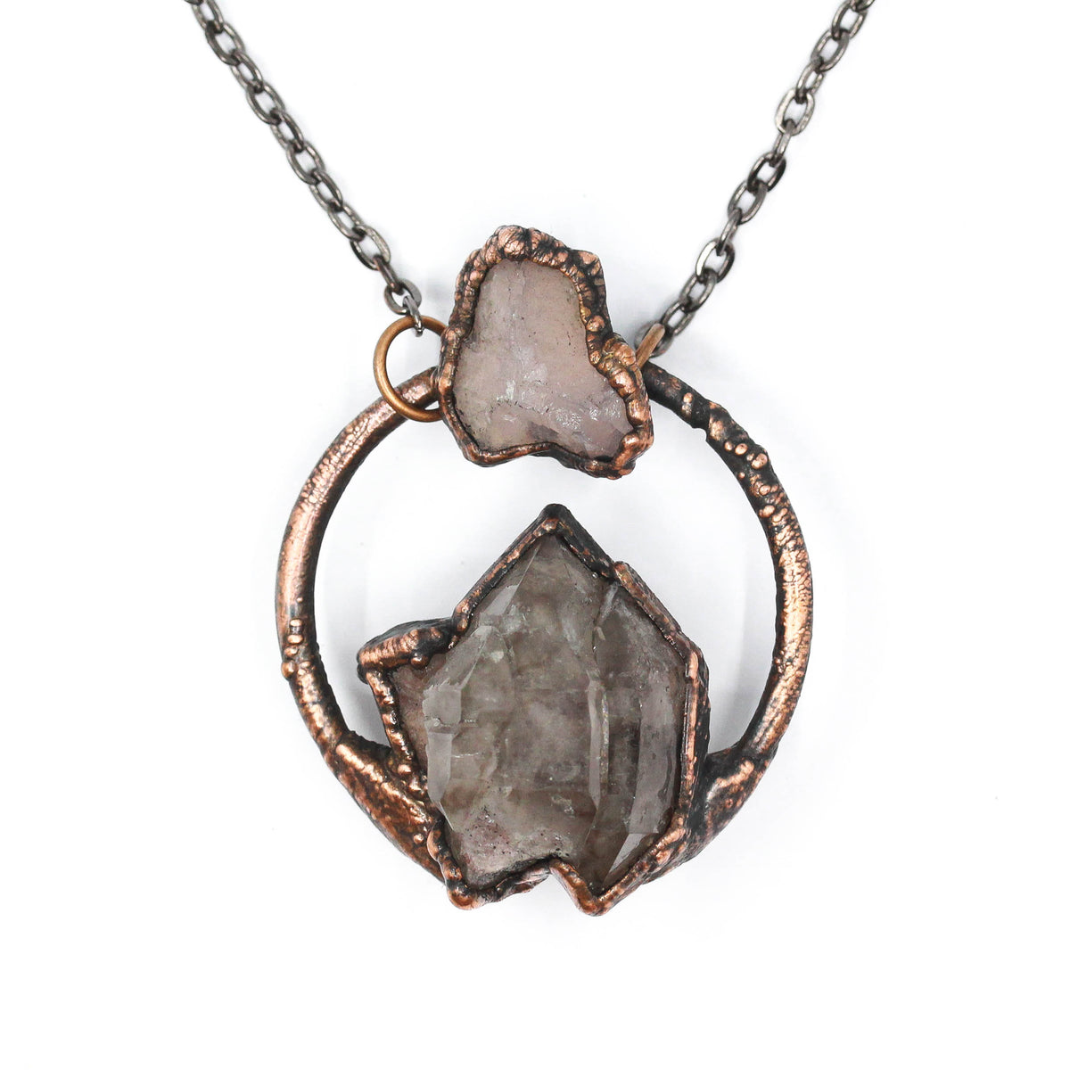 Smoky Amethyst & Rose Quartz Necklace