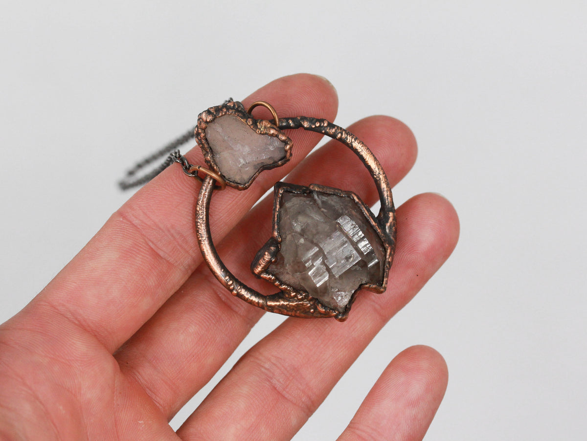 Smoky Amethyst & Rose Quartz Necklace