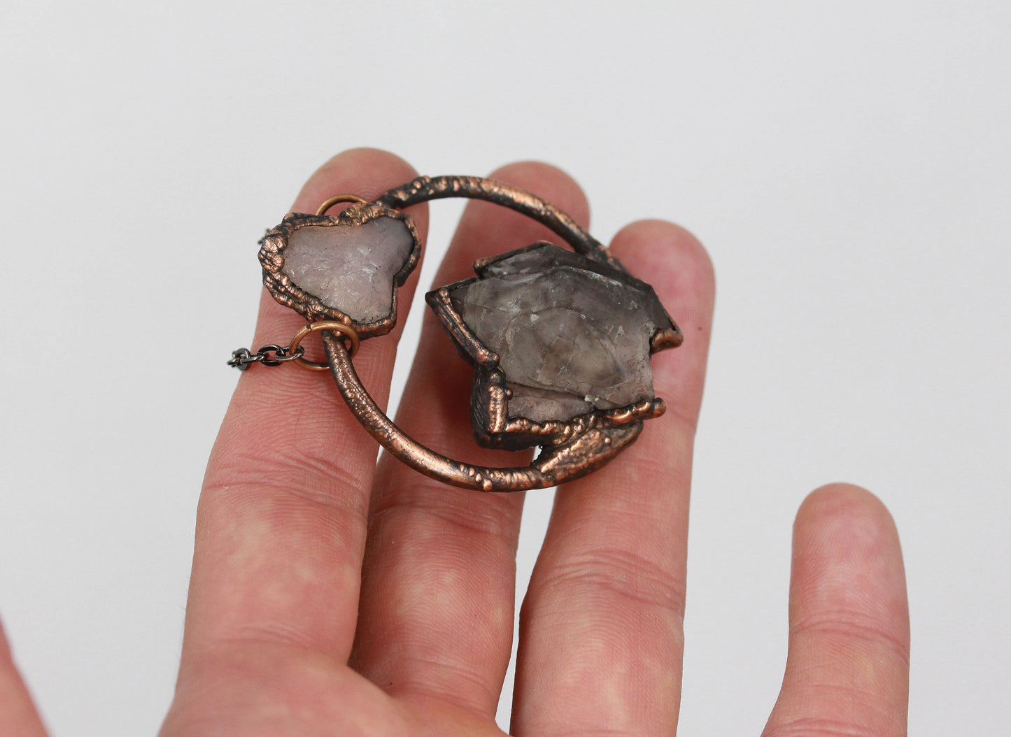 Smoky Amethyst & Rose Quartz Necklace