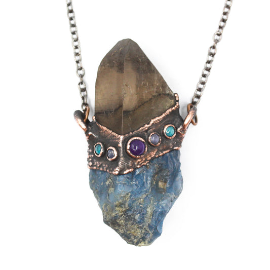 Smoky Quartz & Owyhee Opal Necklace