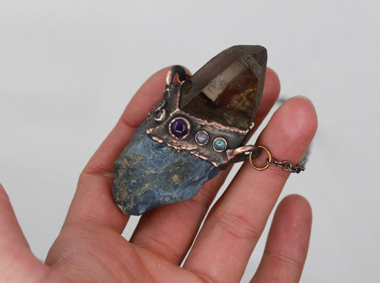 Smoky Quartz & Owyhee Opal Necklace