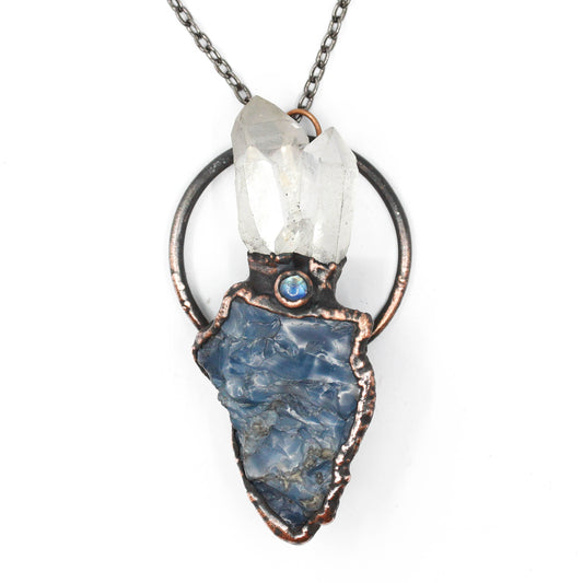 Owyhee Opal, Quartz & Moonstone Necklace
