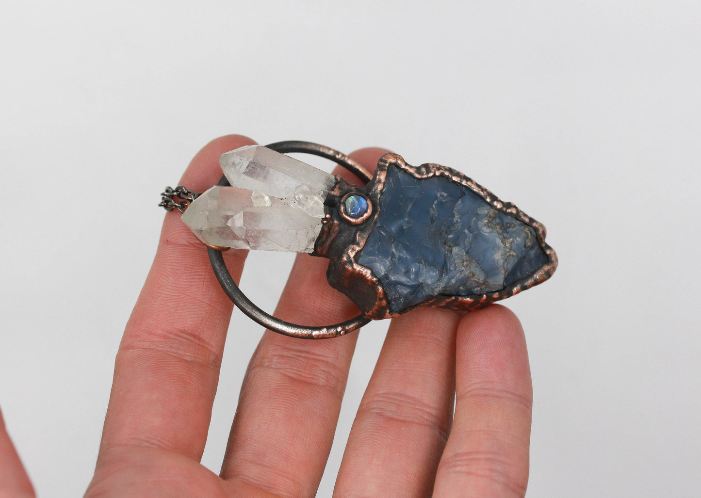Owyhee Opal, Quartz & Moonstone Necklace