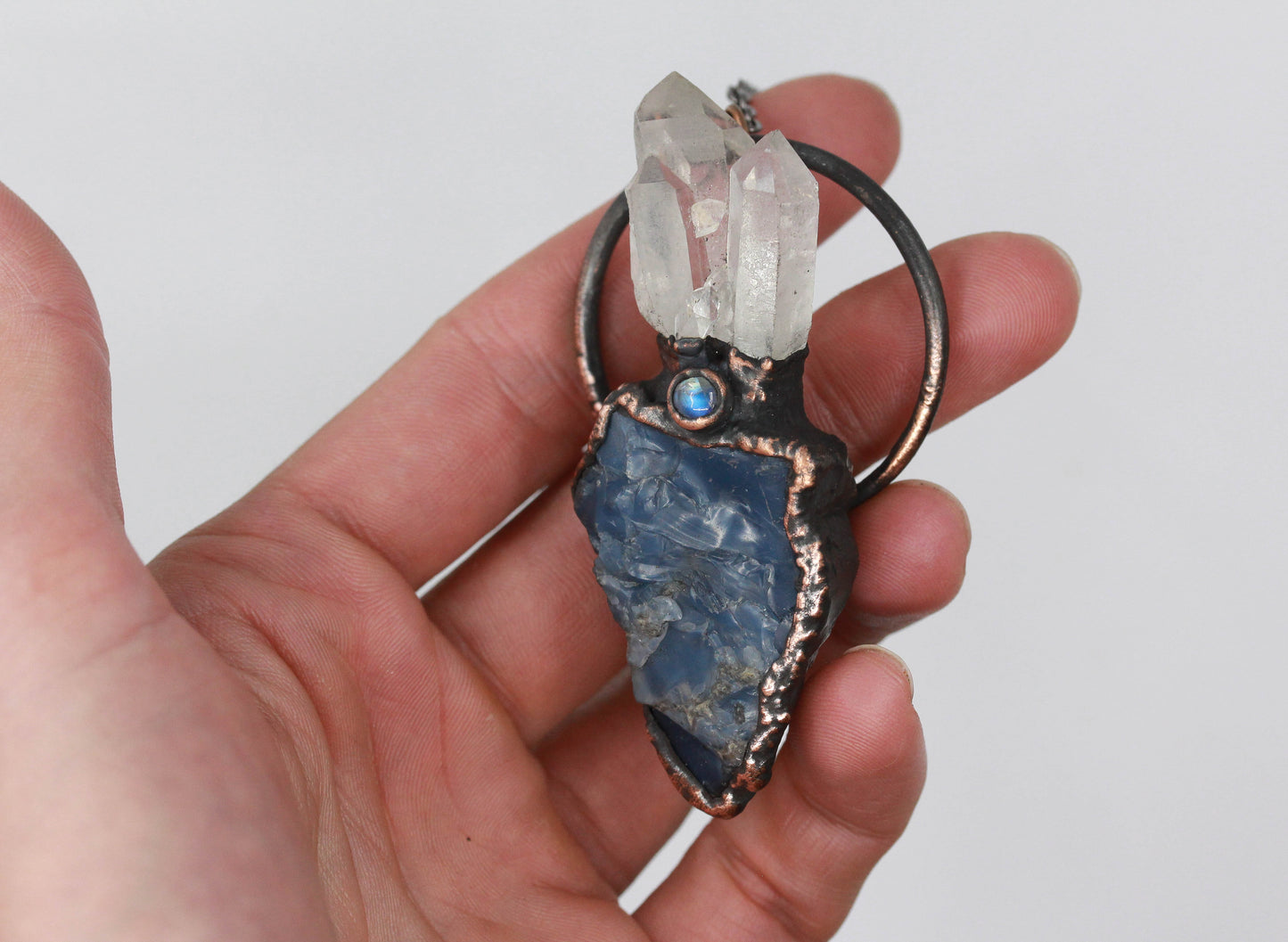 Owyhee Opal, Quartz & Moonstone Necklace