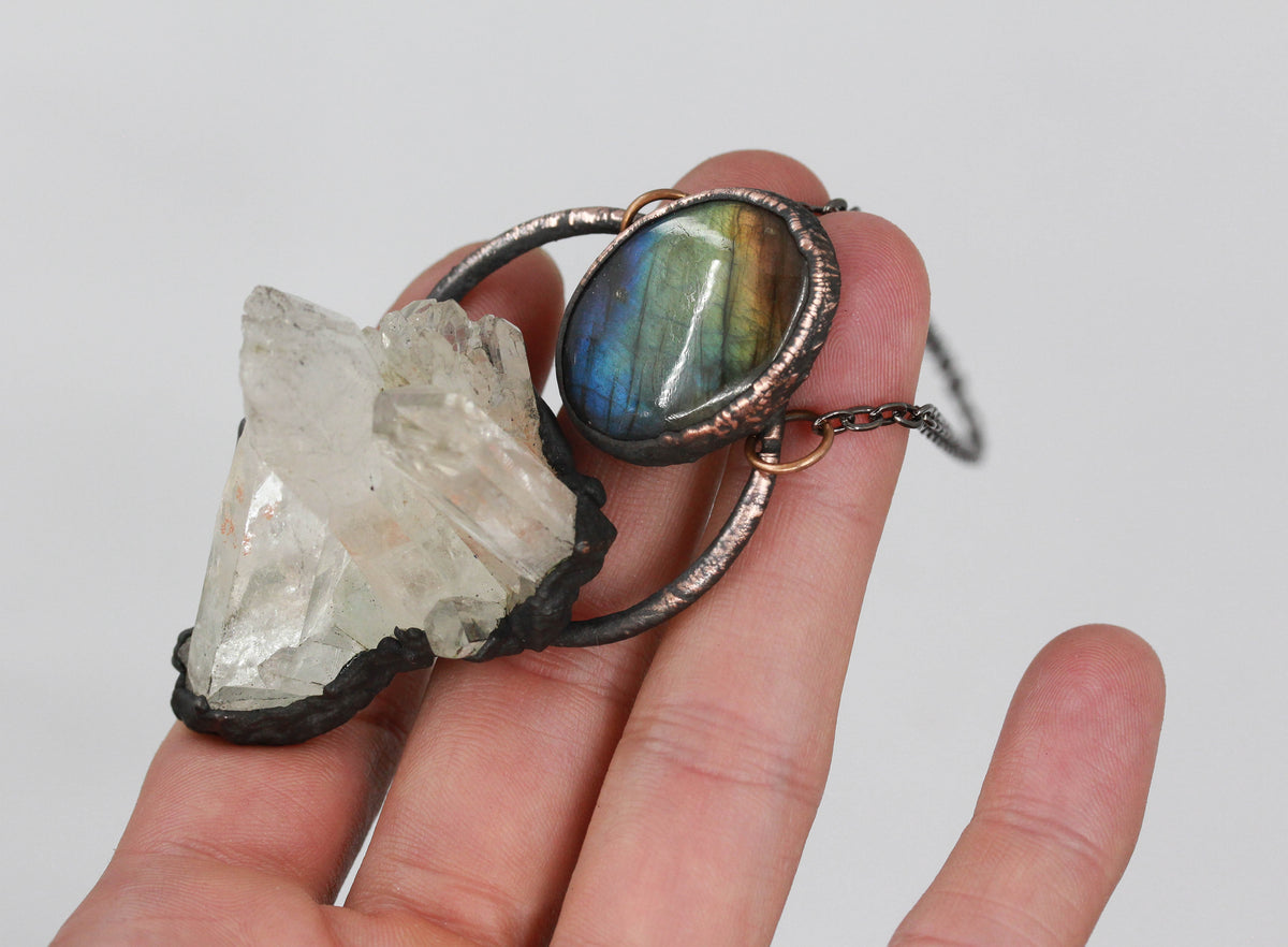 Quartz & Labradorite Necklace
