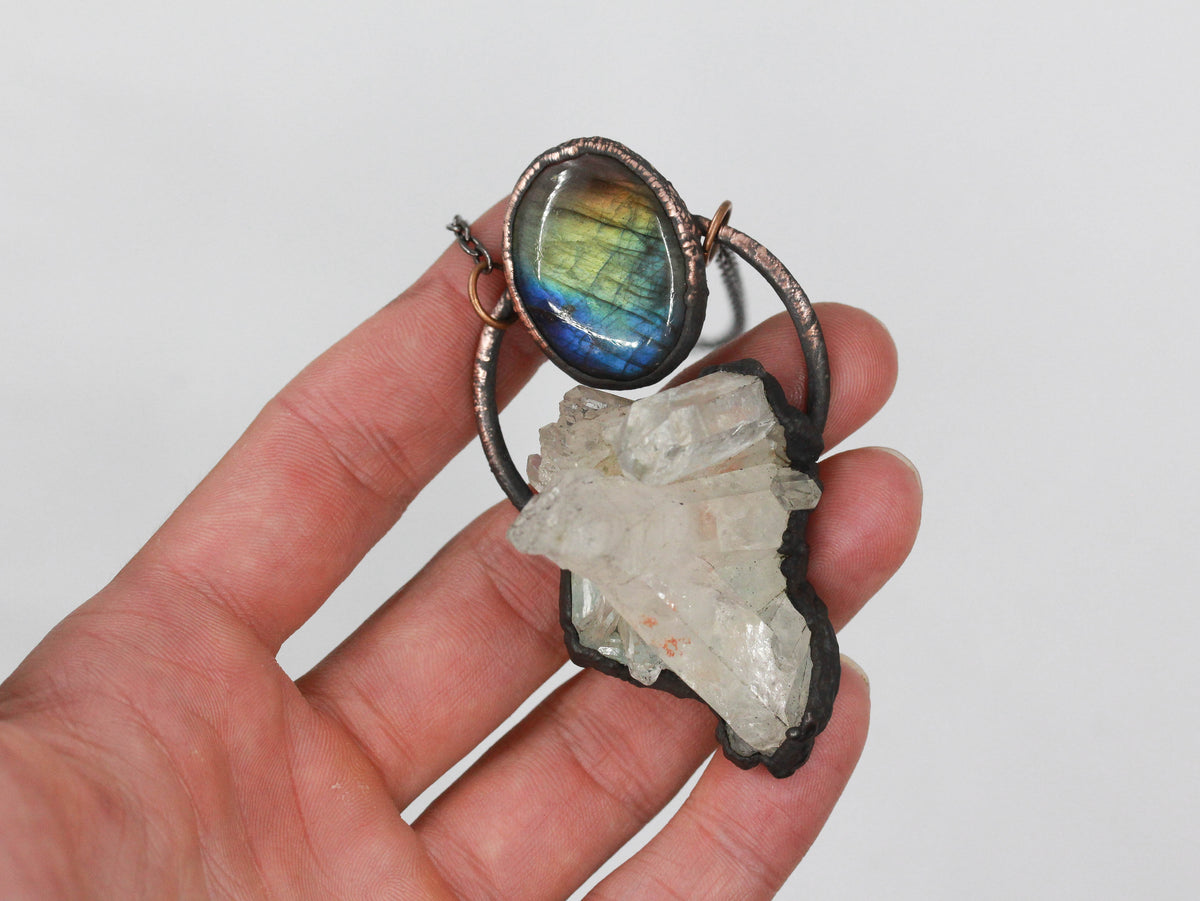 Quartz & Labradorite Necklace
