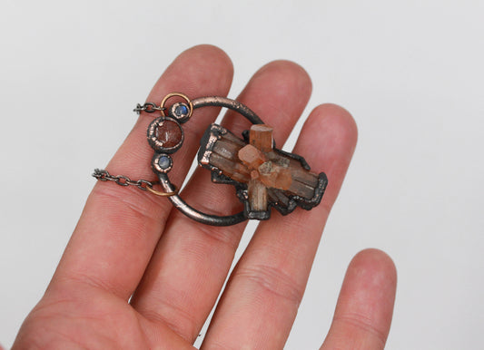 Aragonite, Strawberry Quartz & Moonstone Necklace