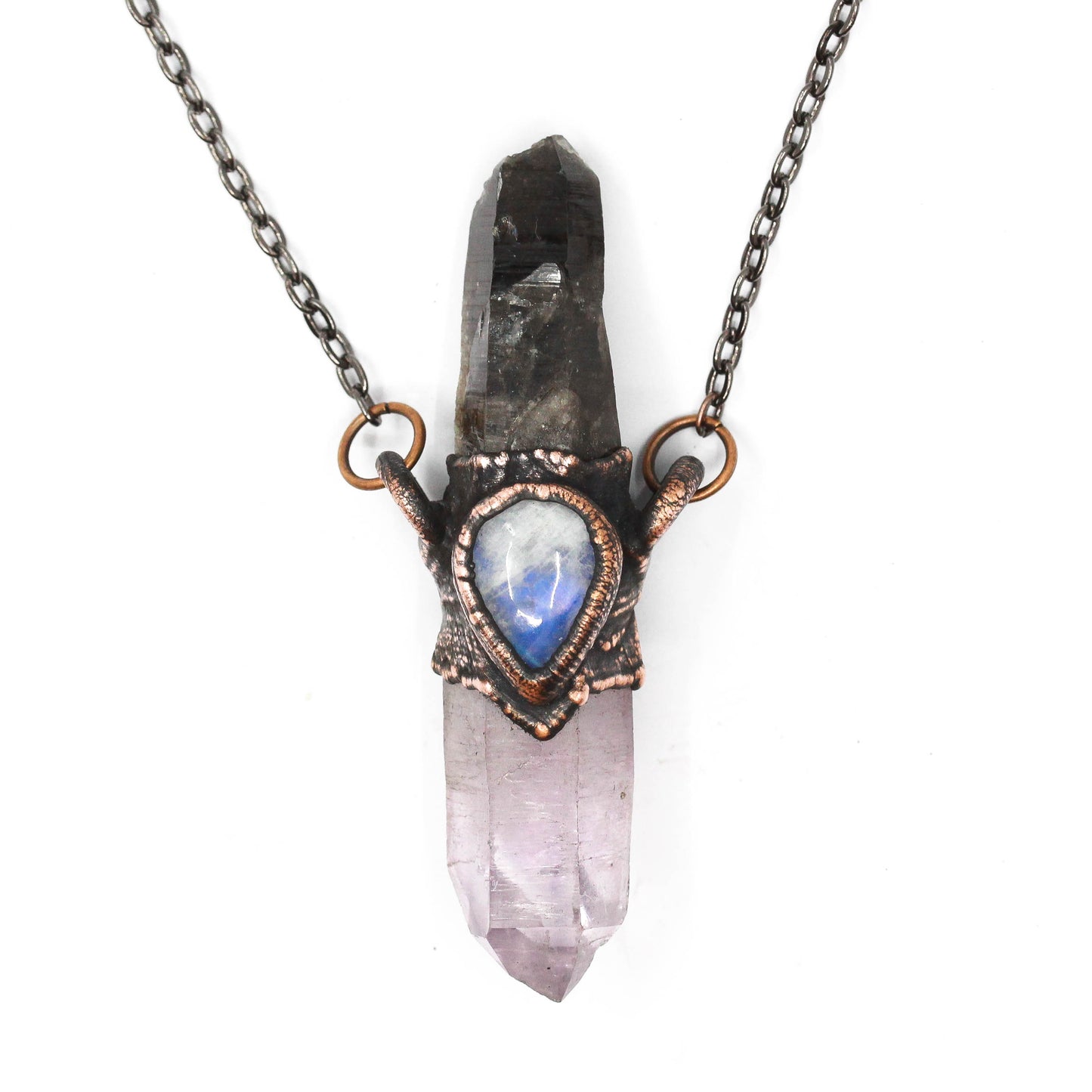 Smoky Quartz, Vera Cruz Amethyst & Moonstone Necklace