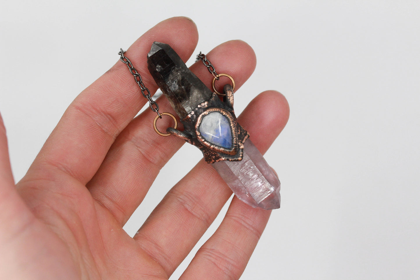 Smoky Quartz, Vera Cruz Amethyst & Moonstone Necklace