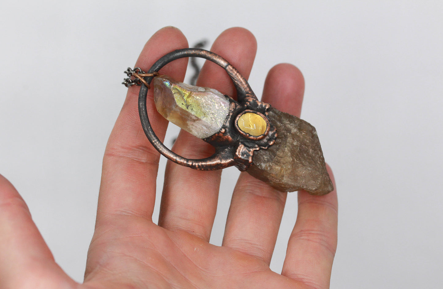 Citrine & Aura Citrine Necklace