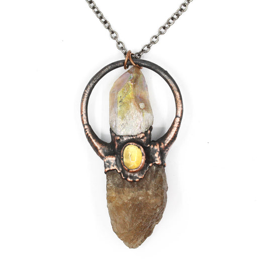 Citrine & Aura Citrine Necklace
