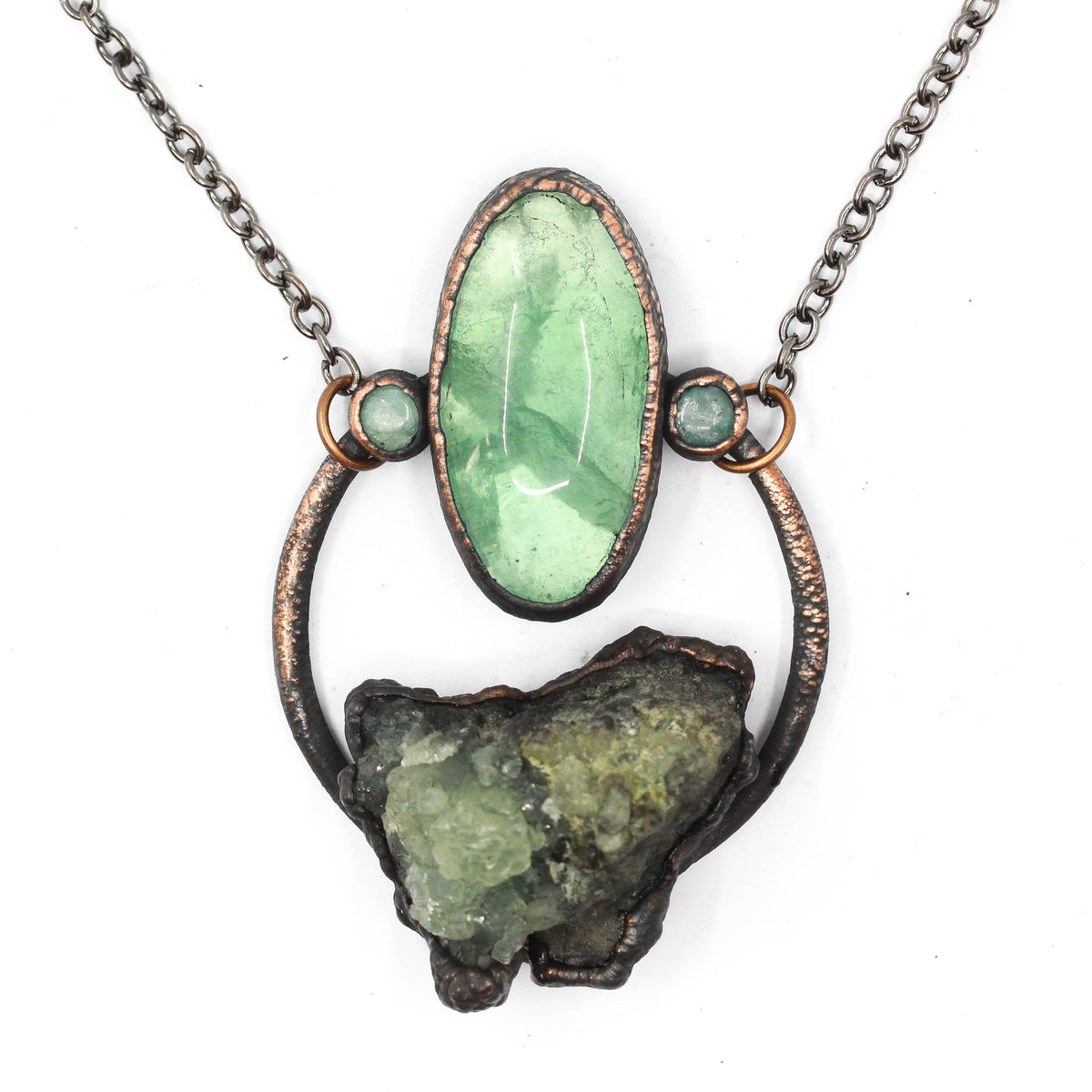 Prehnite, Fluorite & Amazonite Neckace