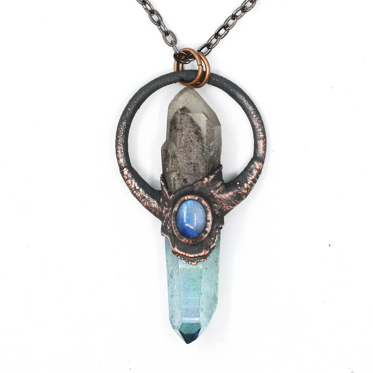 Aqua Aura Quartz & Inclusion Quartz Necklace