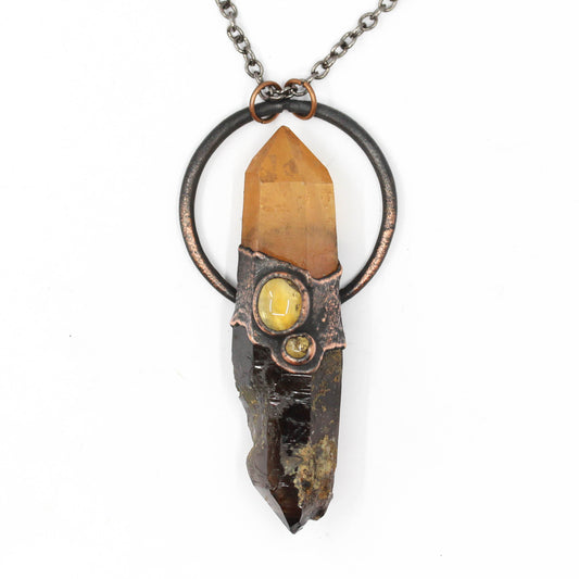 Smoky Quartz, Tangerine Quartz & Citrine Necklace