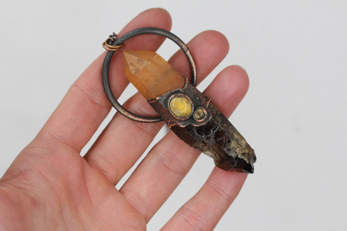 Smoky Quartz, Tangerine Quartz & Citrine Necklace