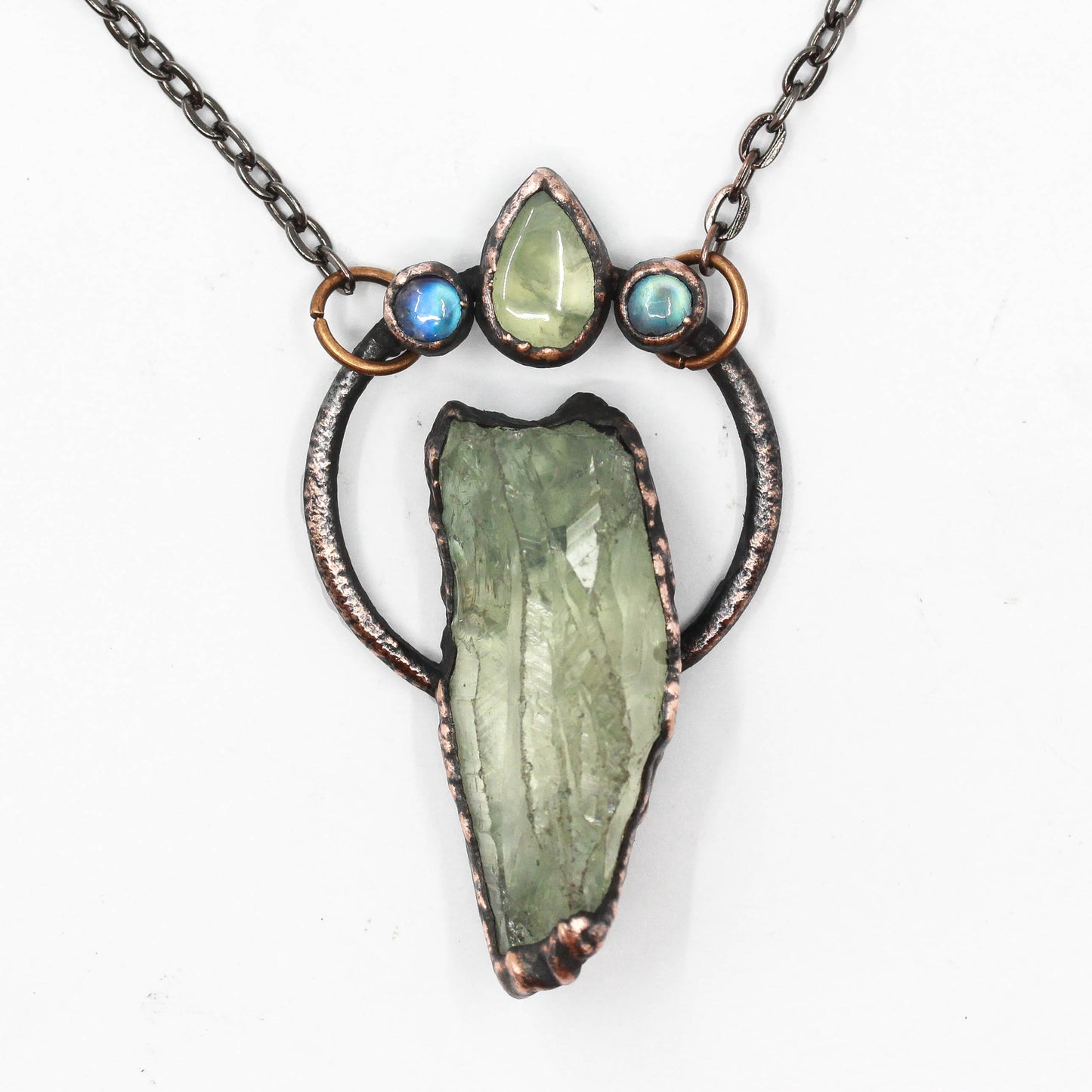 Prasiolite, Prehnite & Moonstone Necklace