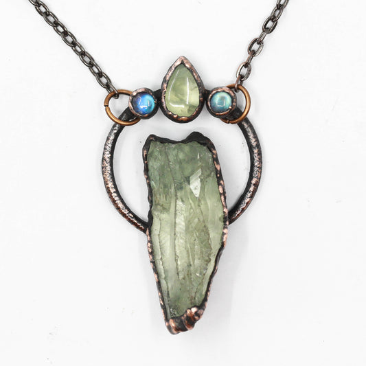 Prasiolite, Prehnite & Moonstone Necklace