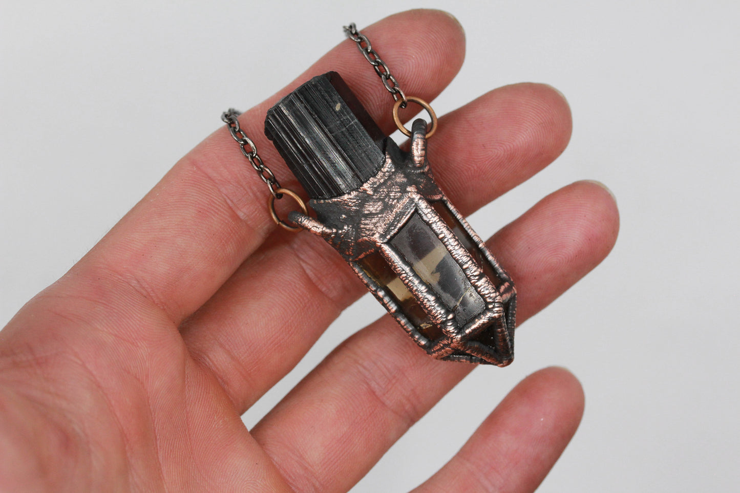 Smoky Quartz & Tourmaline Necklace